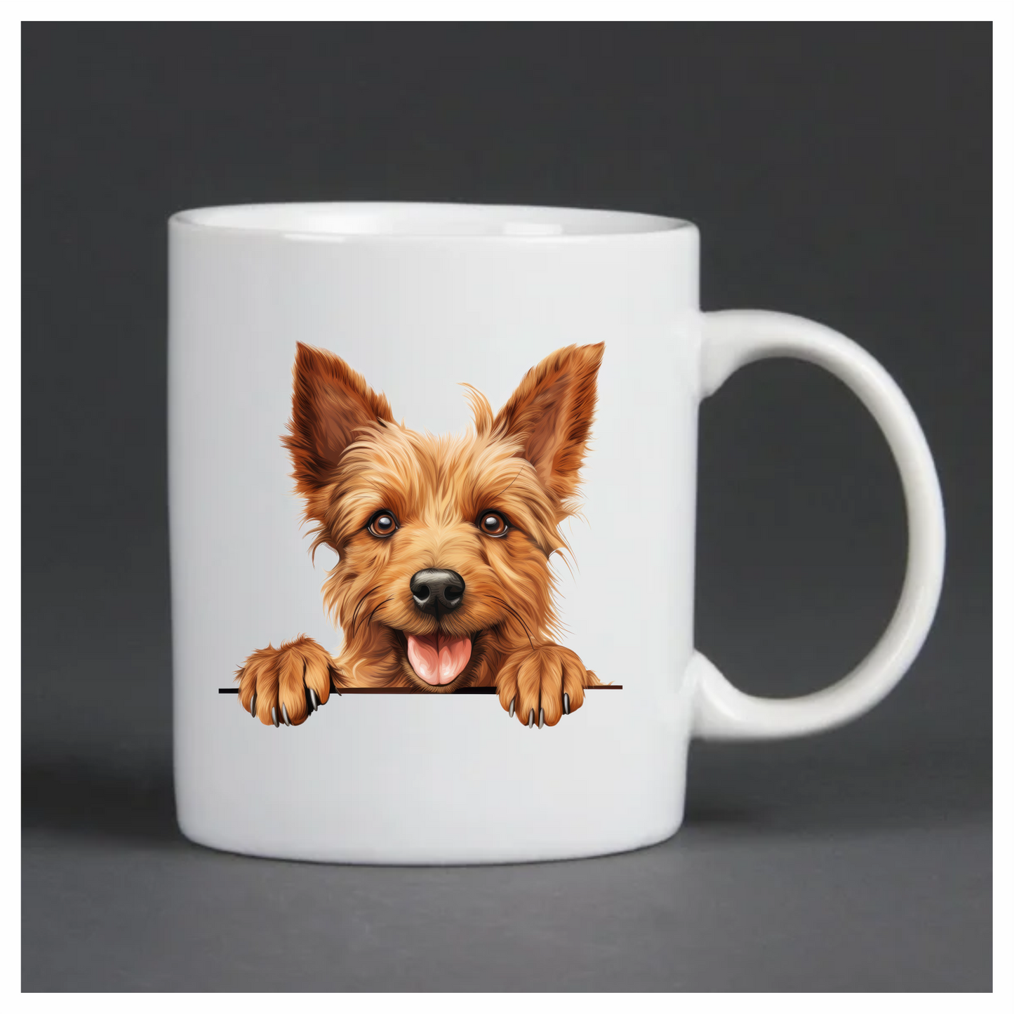 Brown Yorkie Dog Happy Face Vinyl Sticker Decal