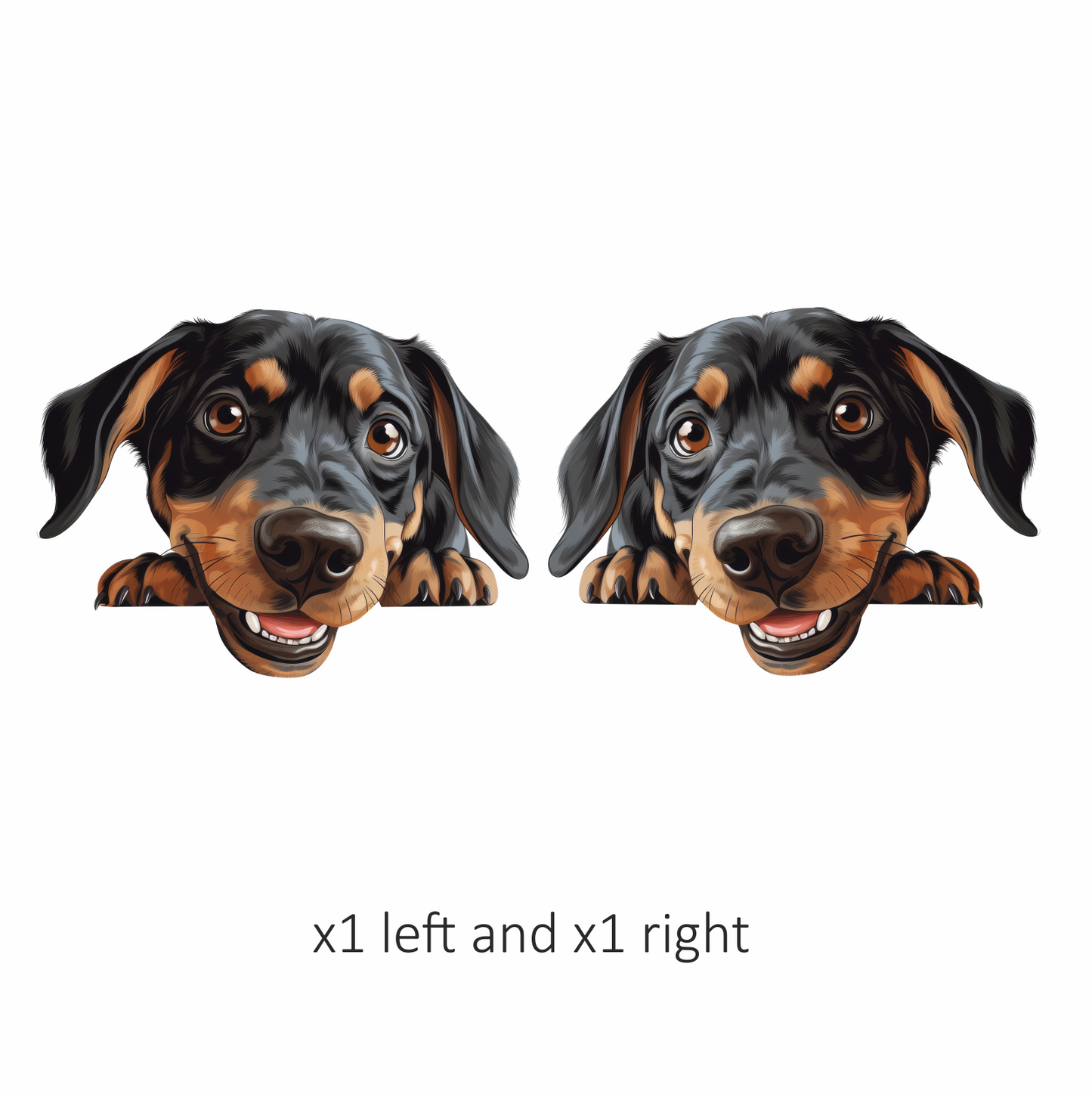 Black Brown Dog Dachshund Happy Face Vinyl Sticker Decal