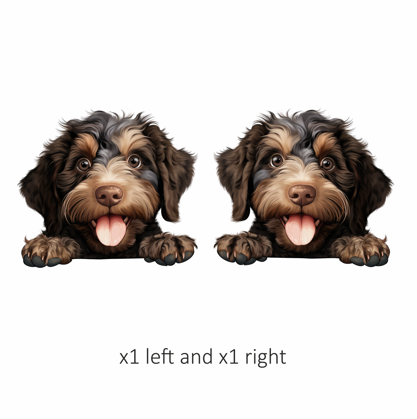 Brown Black Dog Puppy Cartoon Vinyl Sticker Decal