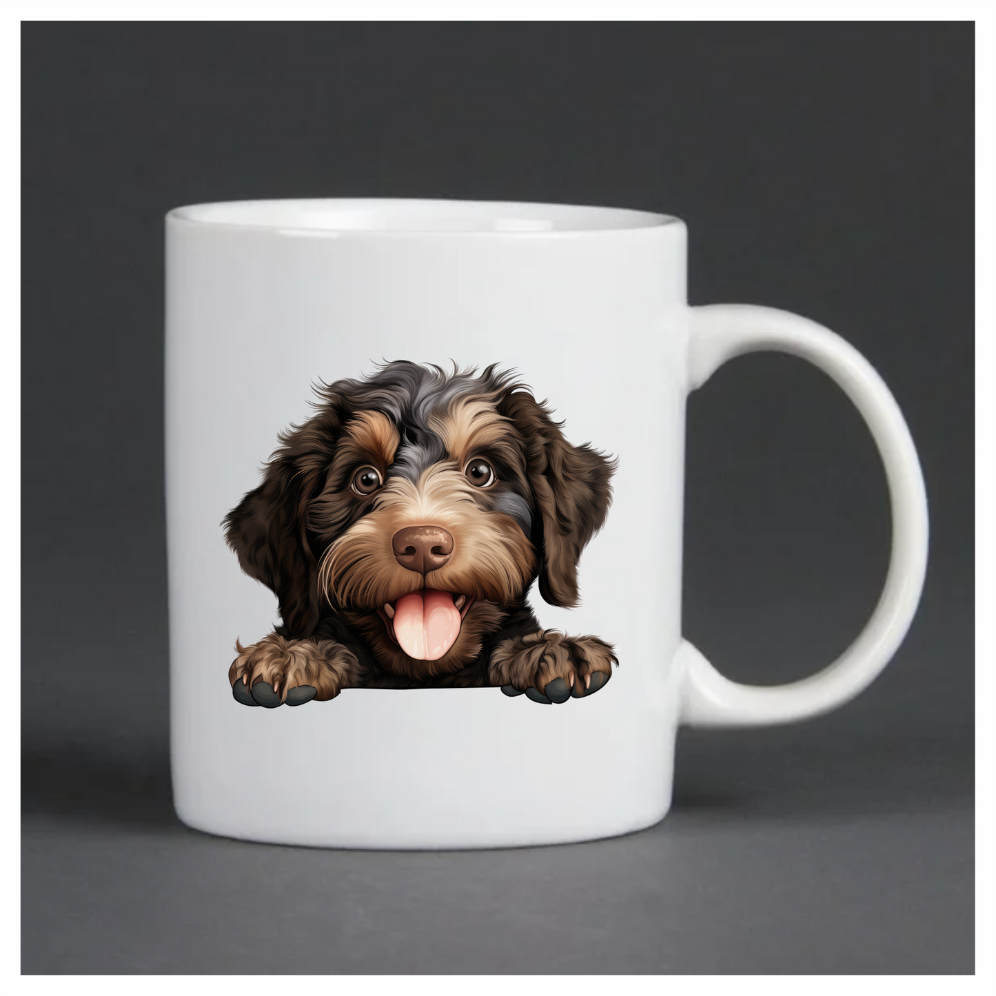Brown Black Dog Puppy Cartoon Vinyl Sticker Decal