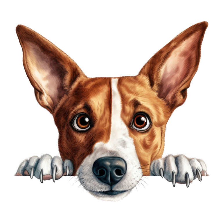 Brown White Dog Terrier Face Vinyl Sticker Decal