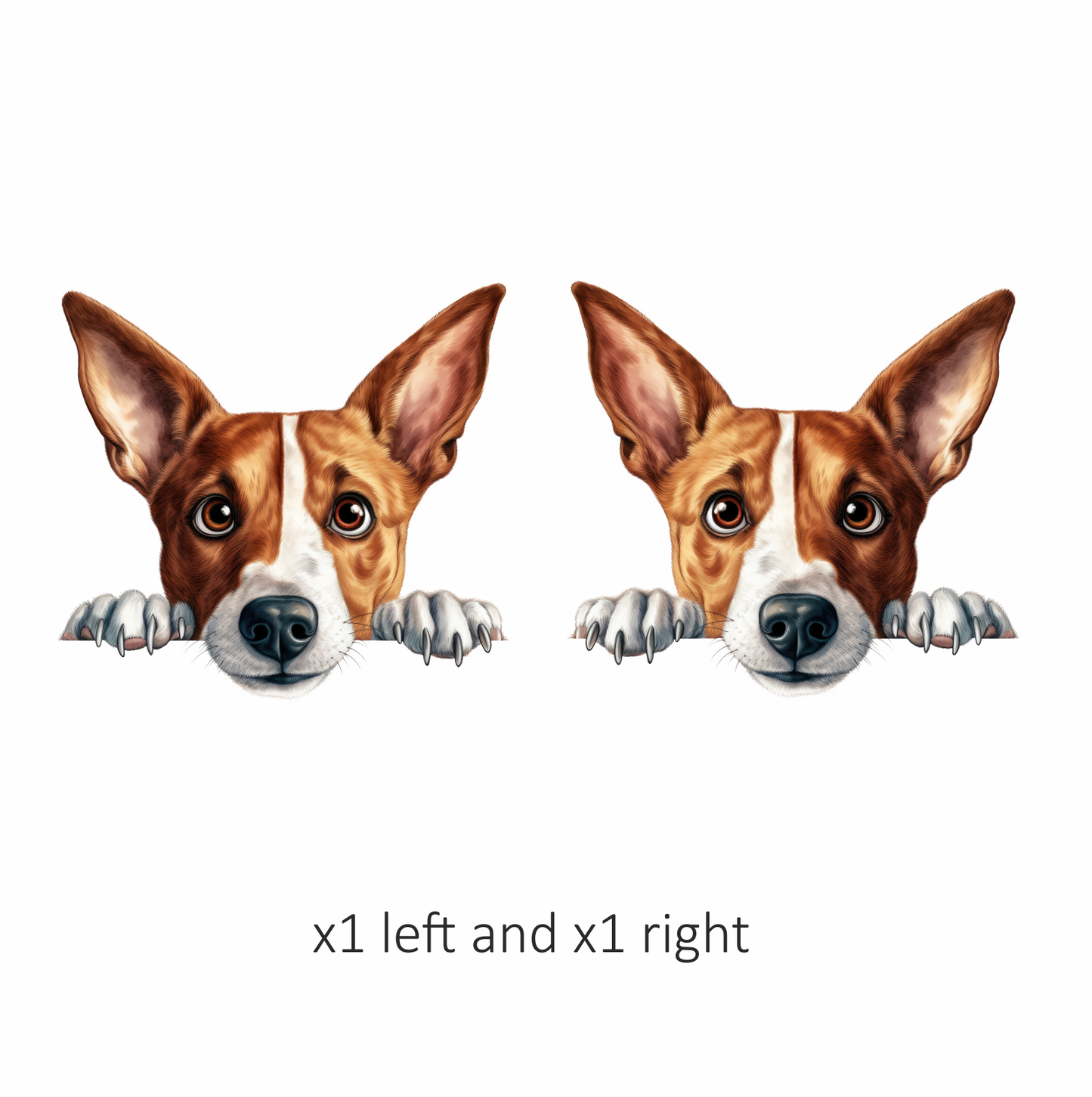 Brown White Dog Terrier Face Vinyl Sticker Decal