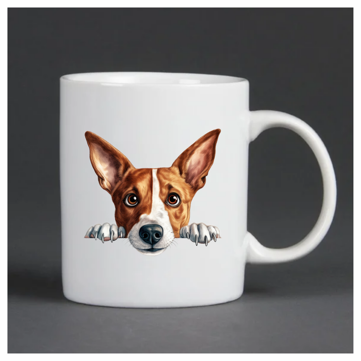 Brown White Dog Terrier Face Vinyl Sticker Decal