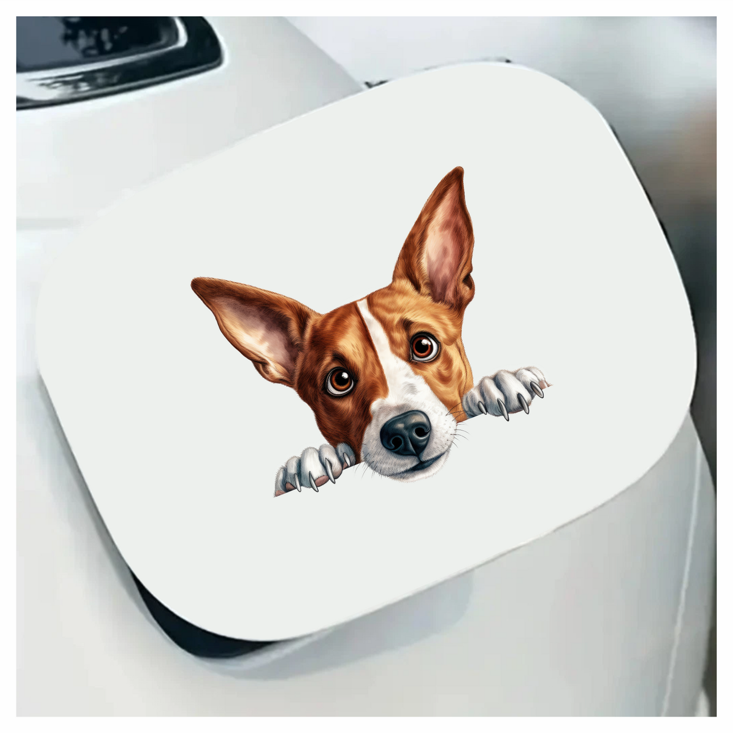 Brown White Dog Terrier Face Vinyl Sticker Decal