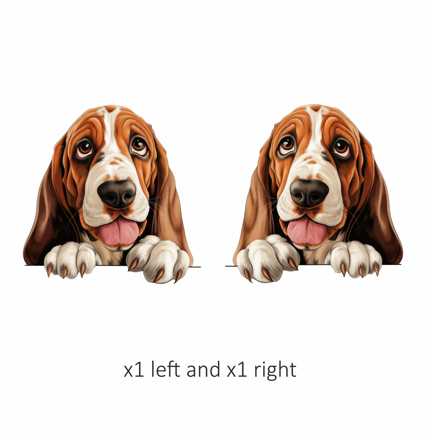 Brown Dog Basset Hound Cute Vinyl Sticker Decal