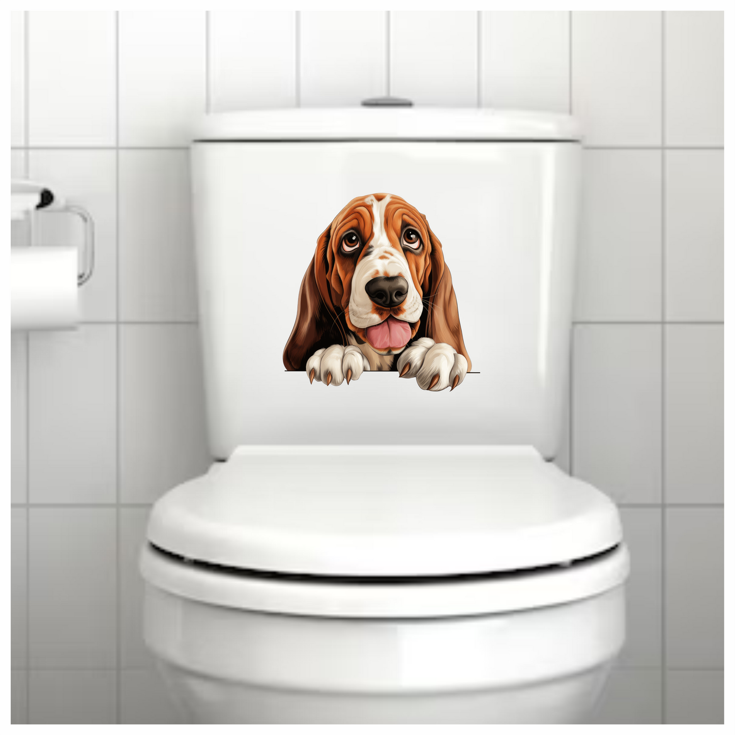 Brown Dog Basset Hound Cute Vinyl Sticker Decal