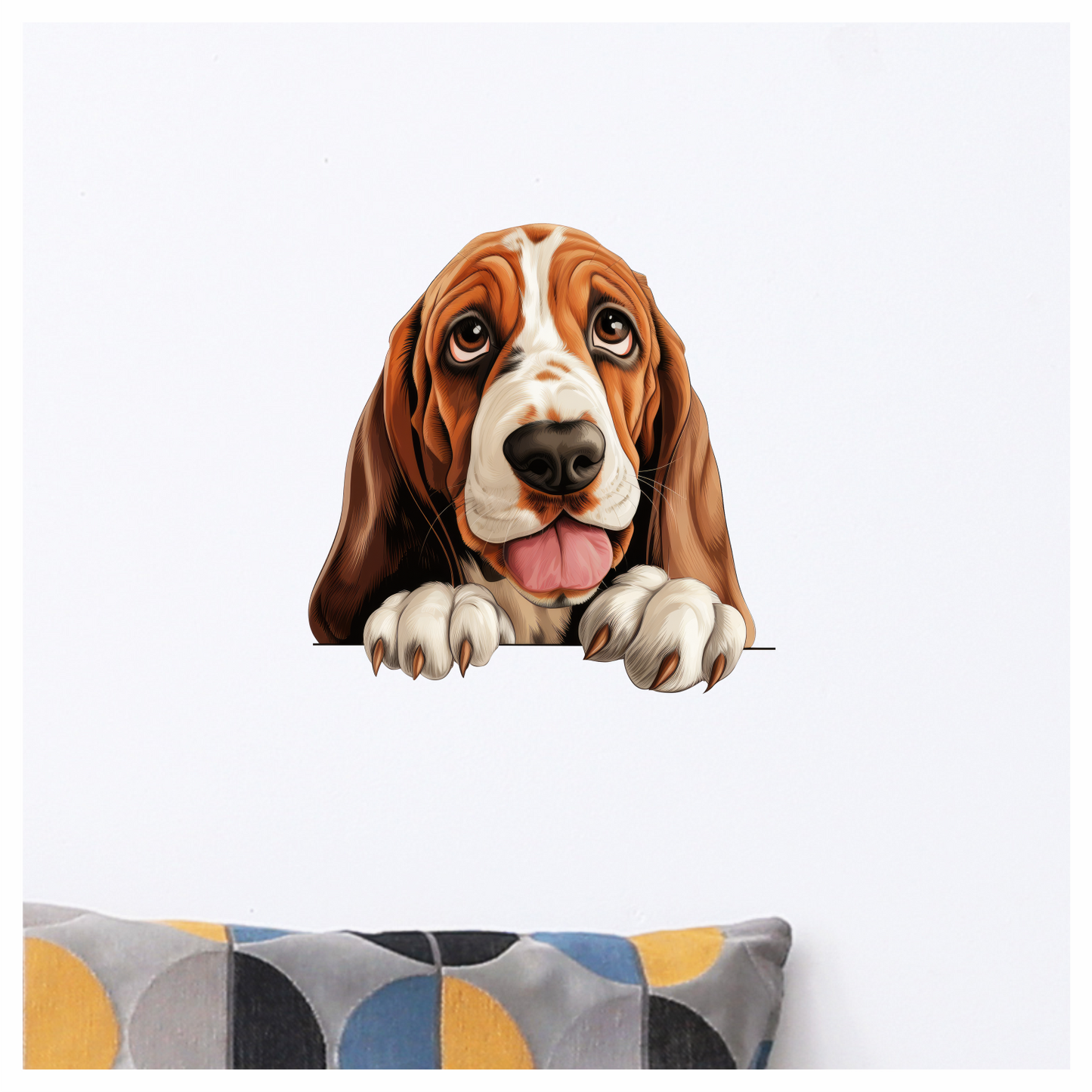 Brown Dog Basset Hound Cute Vinyl Sticker Decal