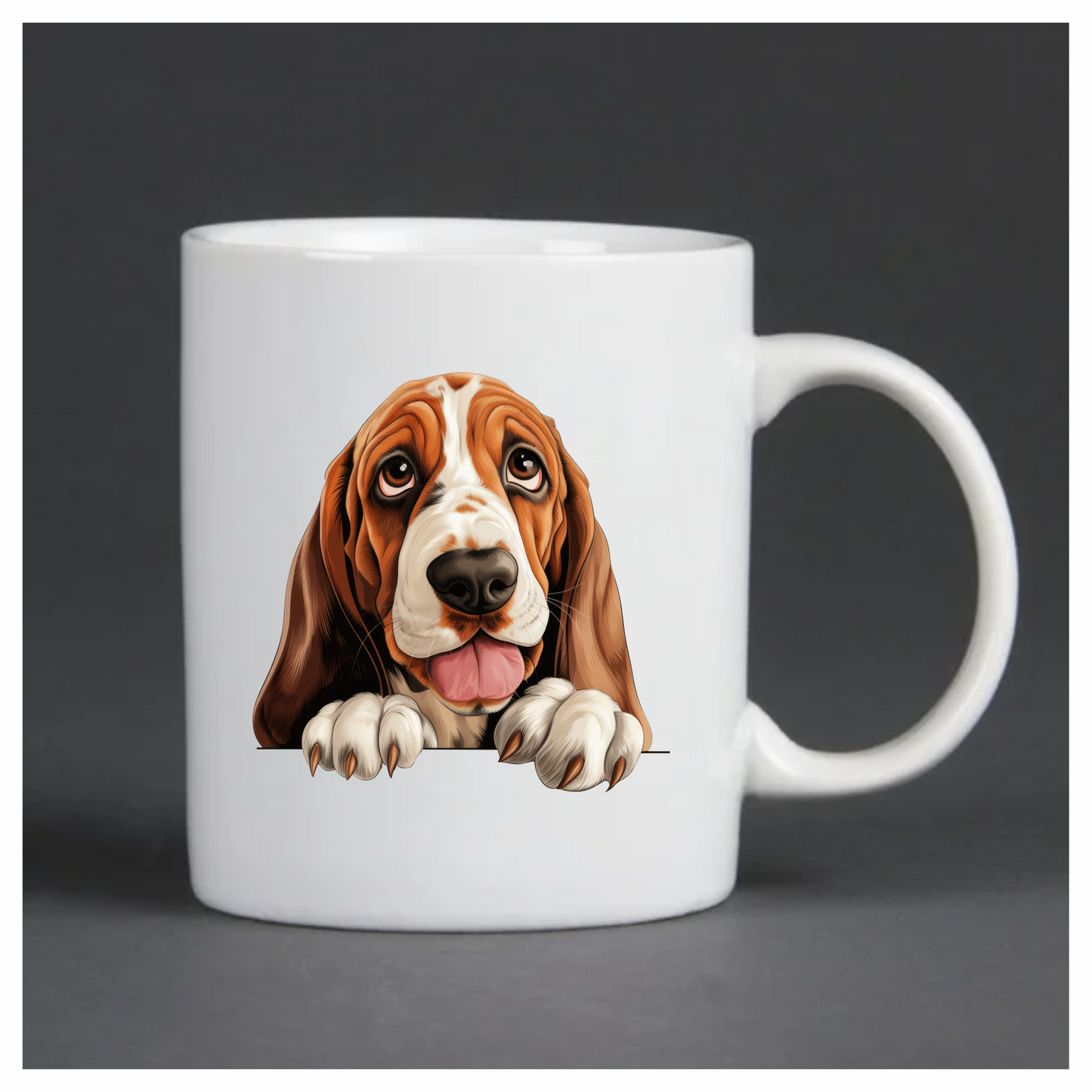Brown Dog Basset Hound Cute Vinyl Sticker Decal
