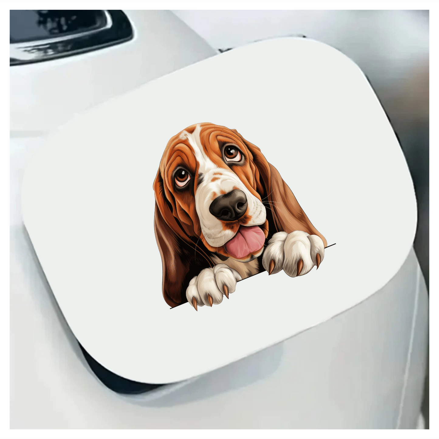 Brown Dog Basset Hound Cute Vinyl Sticker Decal