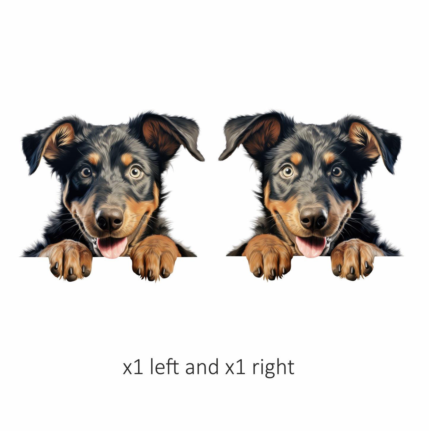 Black Brown Dog Puppy Happy Vinyl Sticker Decal