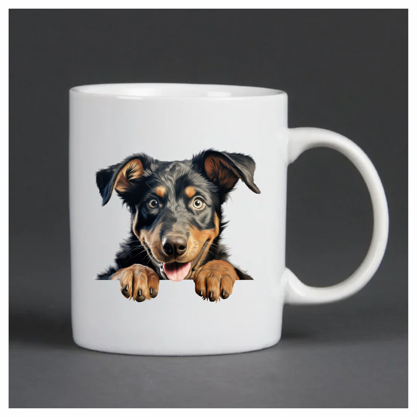 Black Brown Dog Puppy Happy Vinyl Sticker Decal