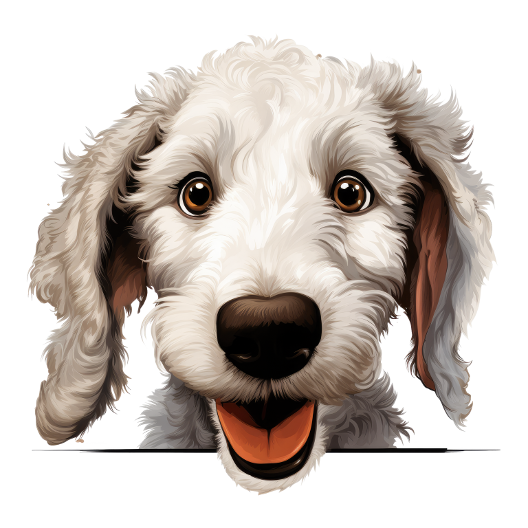 White Dog Poodle Happy Face Vinyl Sticker Decal