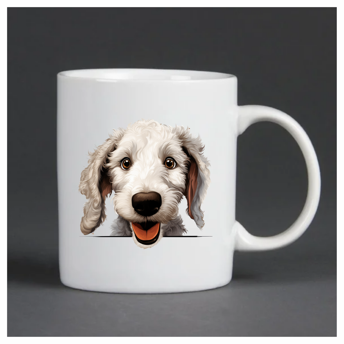 White Dog Poodle Happy Face Vinyl Sticker Decal