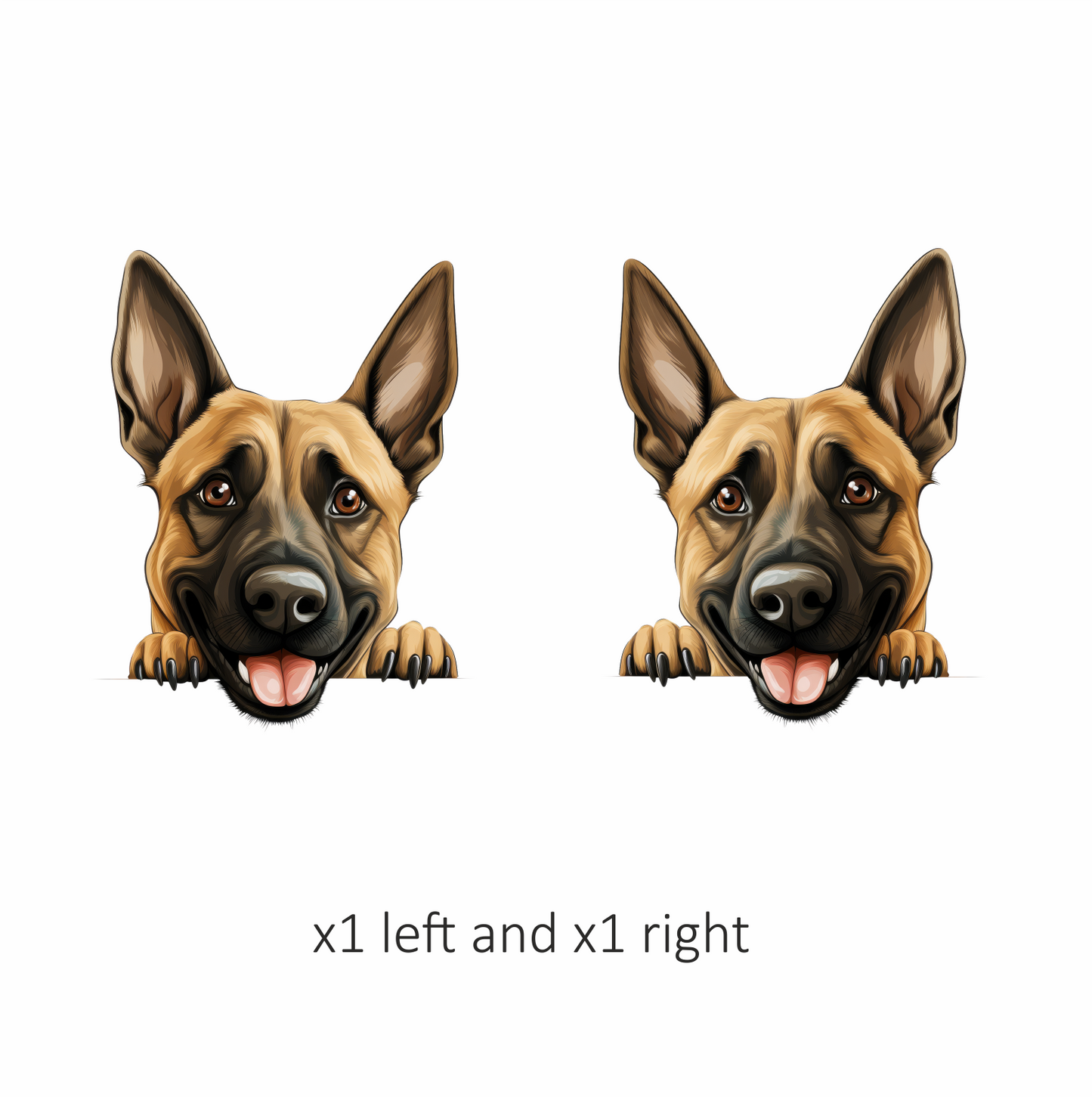 Brown Dog German Shepherd Happy Face Vinyl Sticker Decal