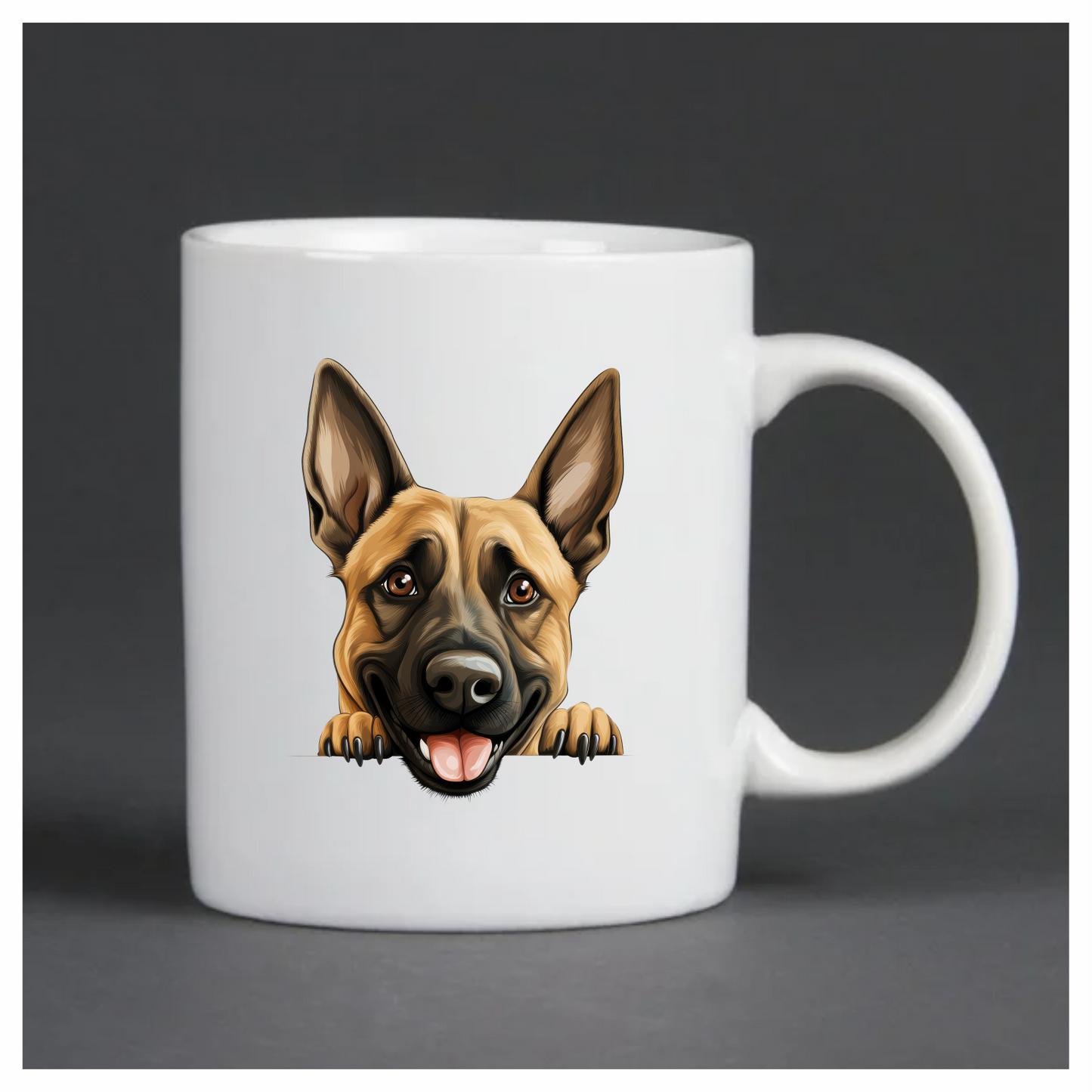 Brown Dog German Shepherd Happy Face Vinyl Sticker Decal