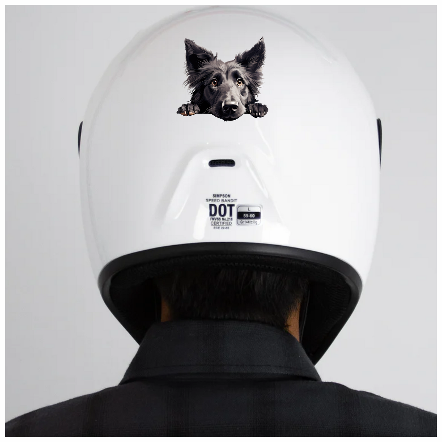 Black Dog Border Collie Face Vinyl Sticker Decal
