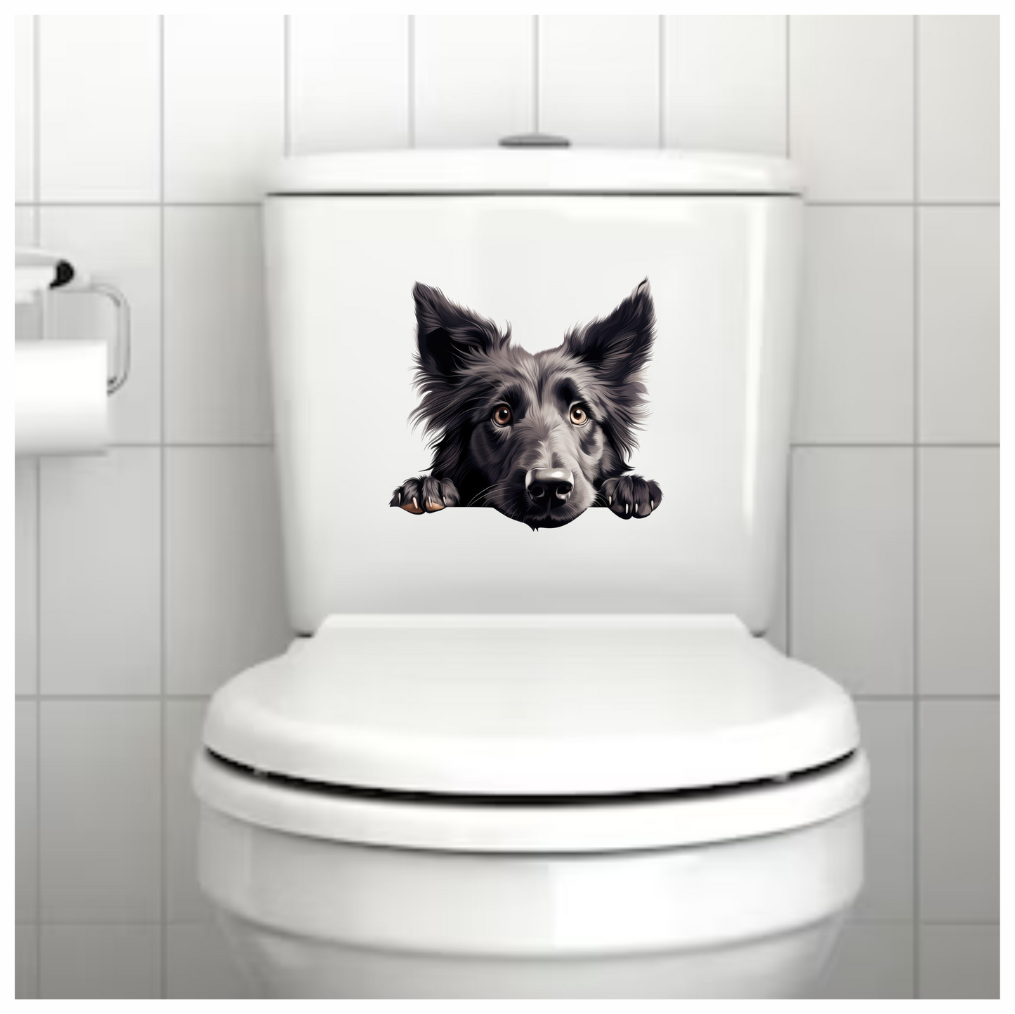 Black Dog Border Collie Face Vinyl Sticker Decal