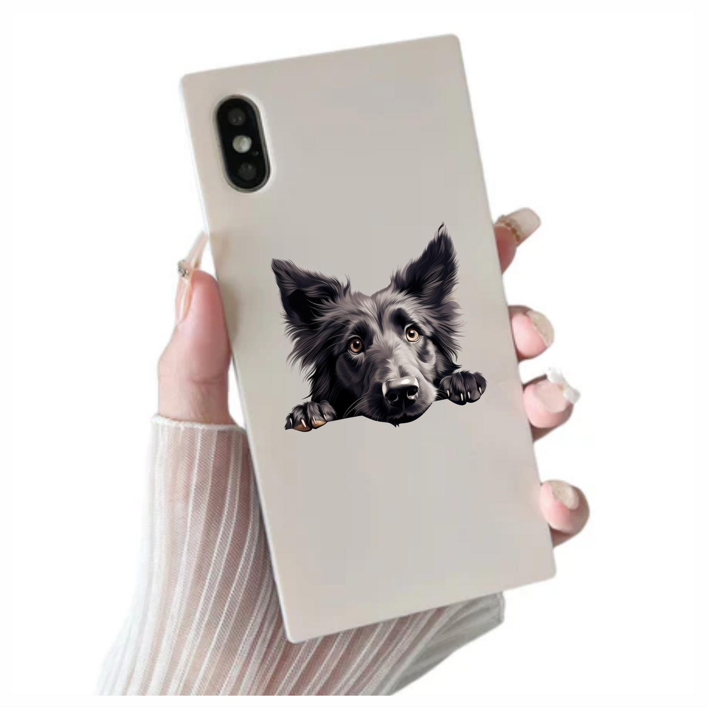 Black Dog Border Collie Face Vinyl Sticker Decal