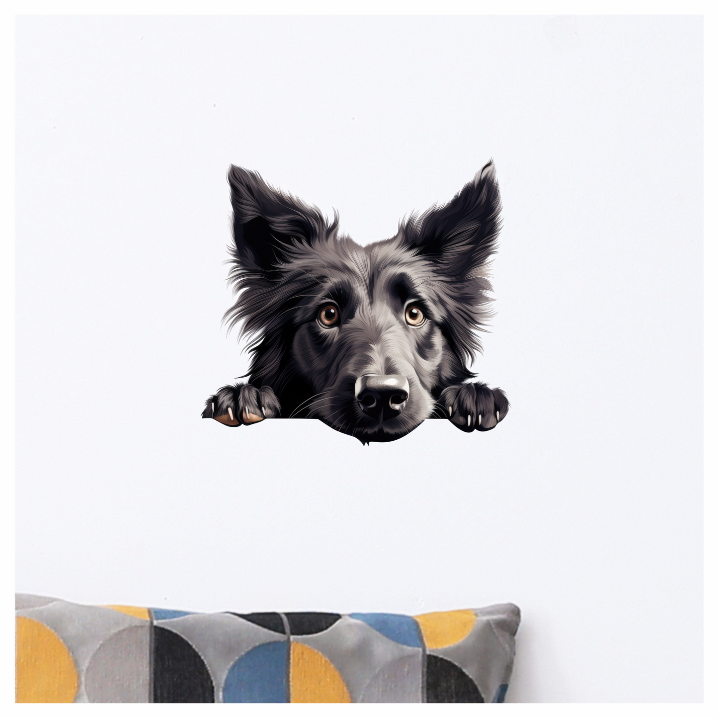 Black Dog Border Collie Face Vinyl Sticker Decal