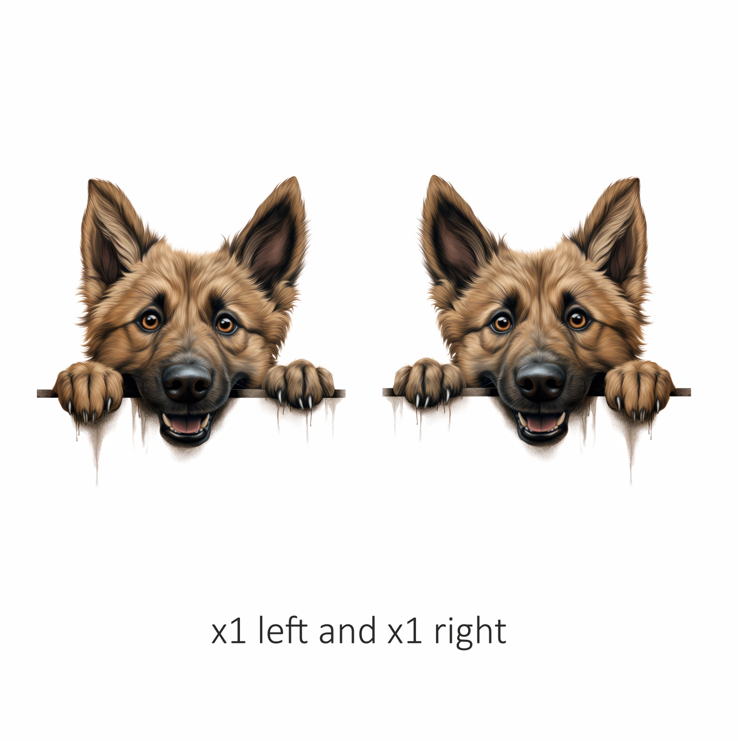 Brown Dog German Shepherd Smiling Face Vinyl Sticker Decal