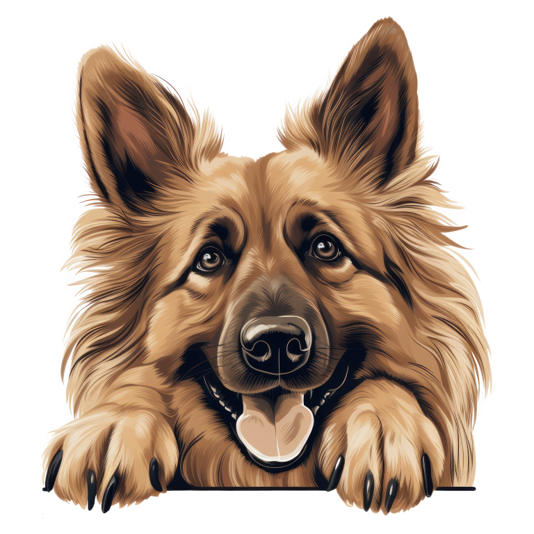 Brown Dog German Shepherd Happy Face Vinyl Sticker Decal