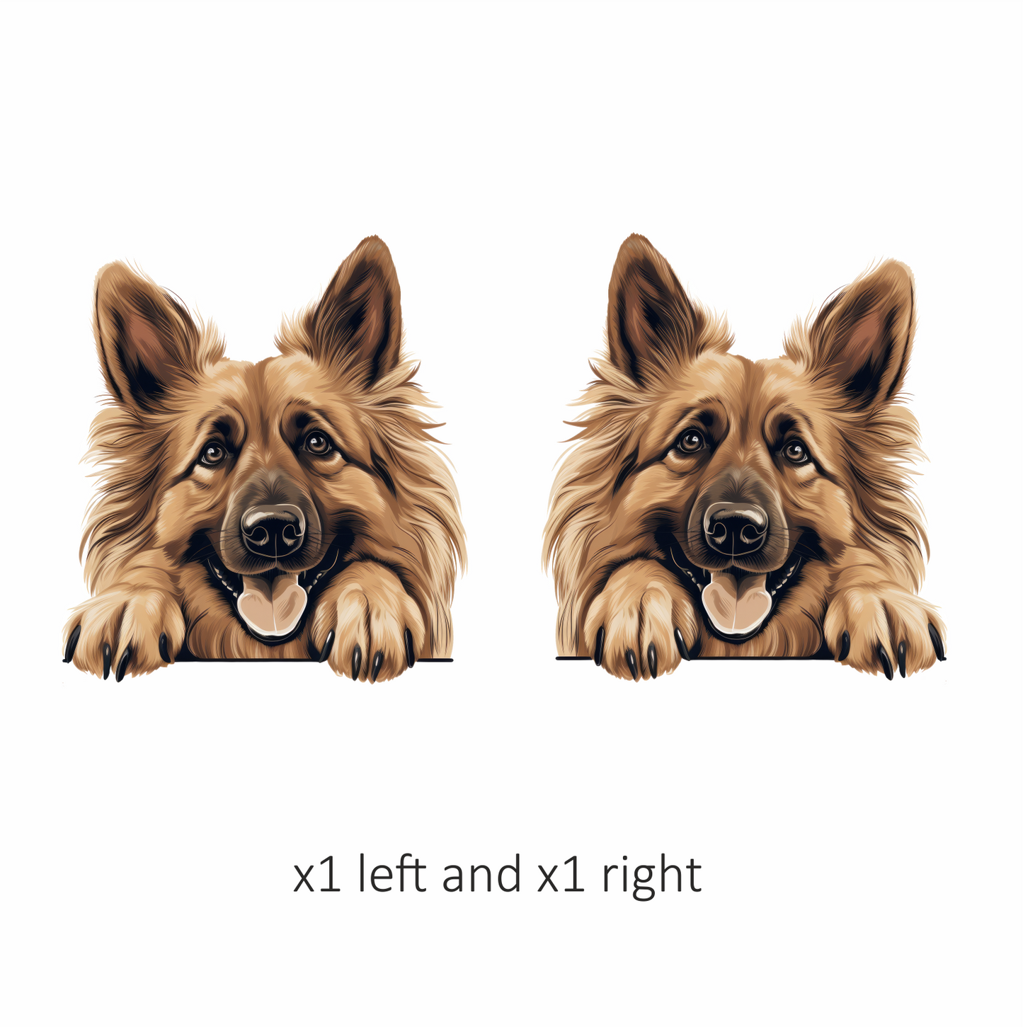 Brown Dog German Shepherd Happy Face Vinyl Sticker Decal