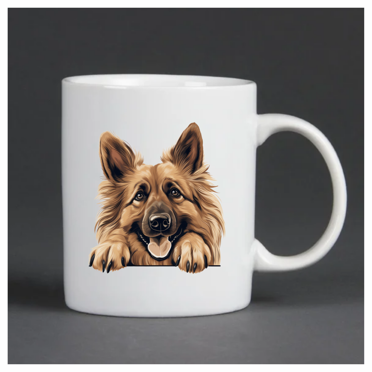 Brown Dog German Shepherd Happy Face Vinyl Sticker Decal