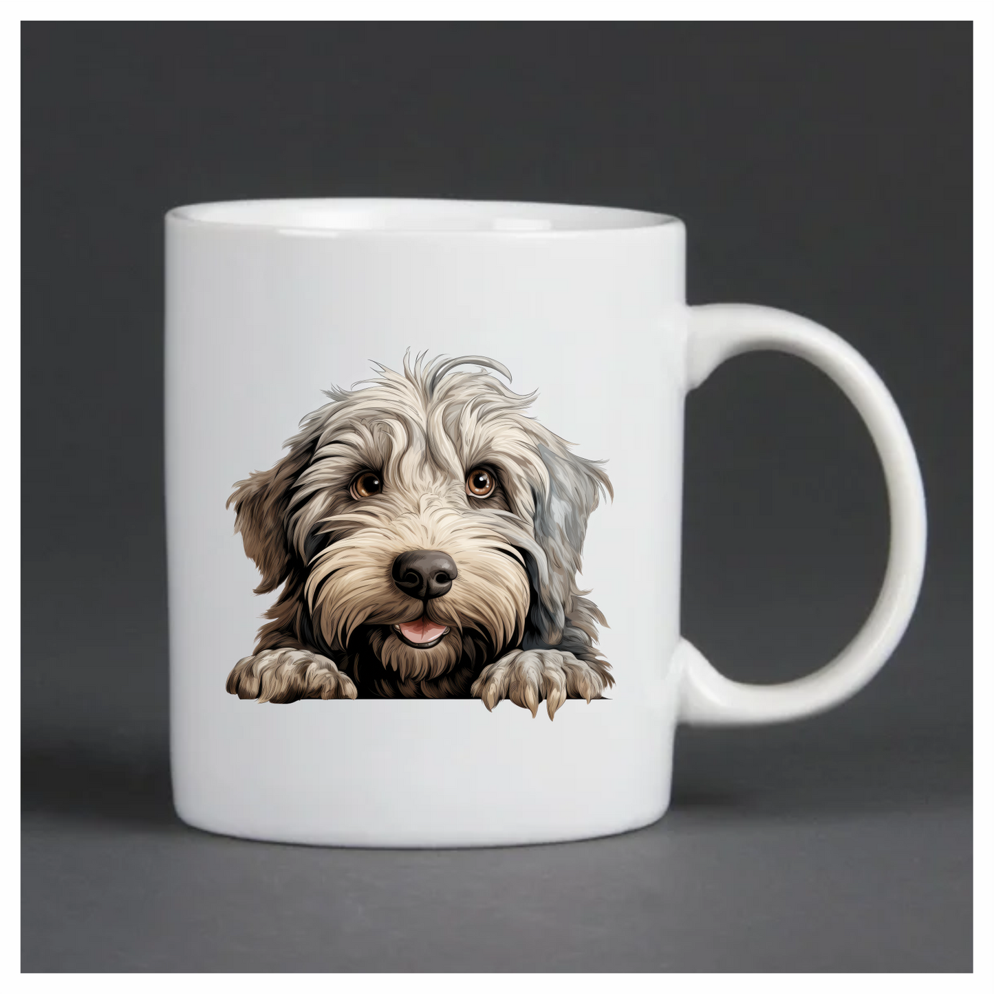Grey Shaggy Dog Puppy Cute Vinyl Sticker Decal