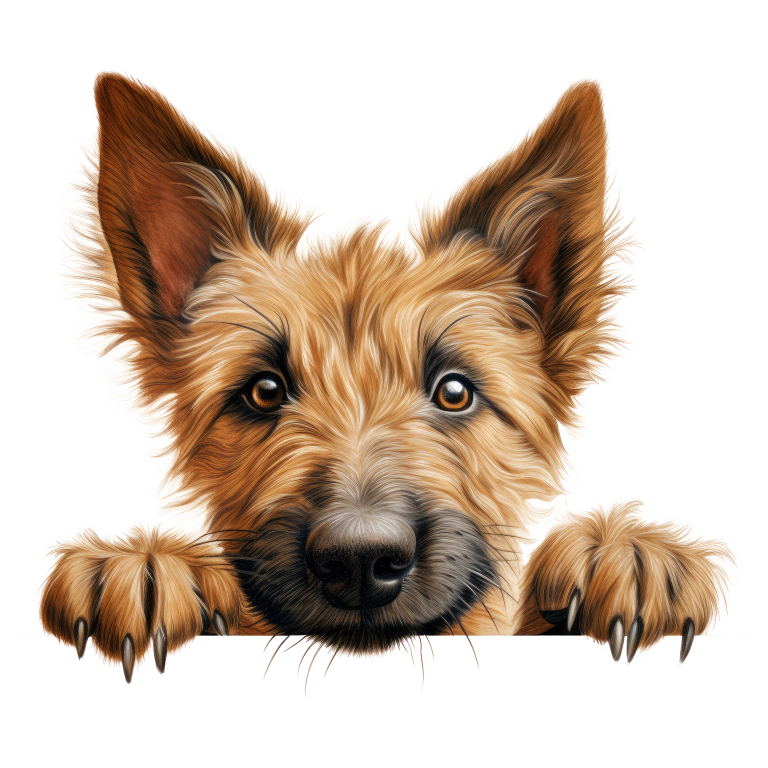 Brown Dog Terrier Face Paws Vinyl Sticker Decal