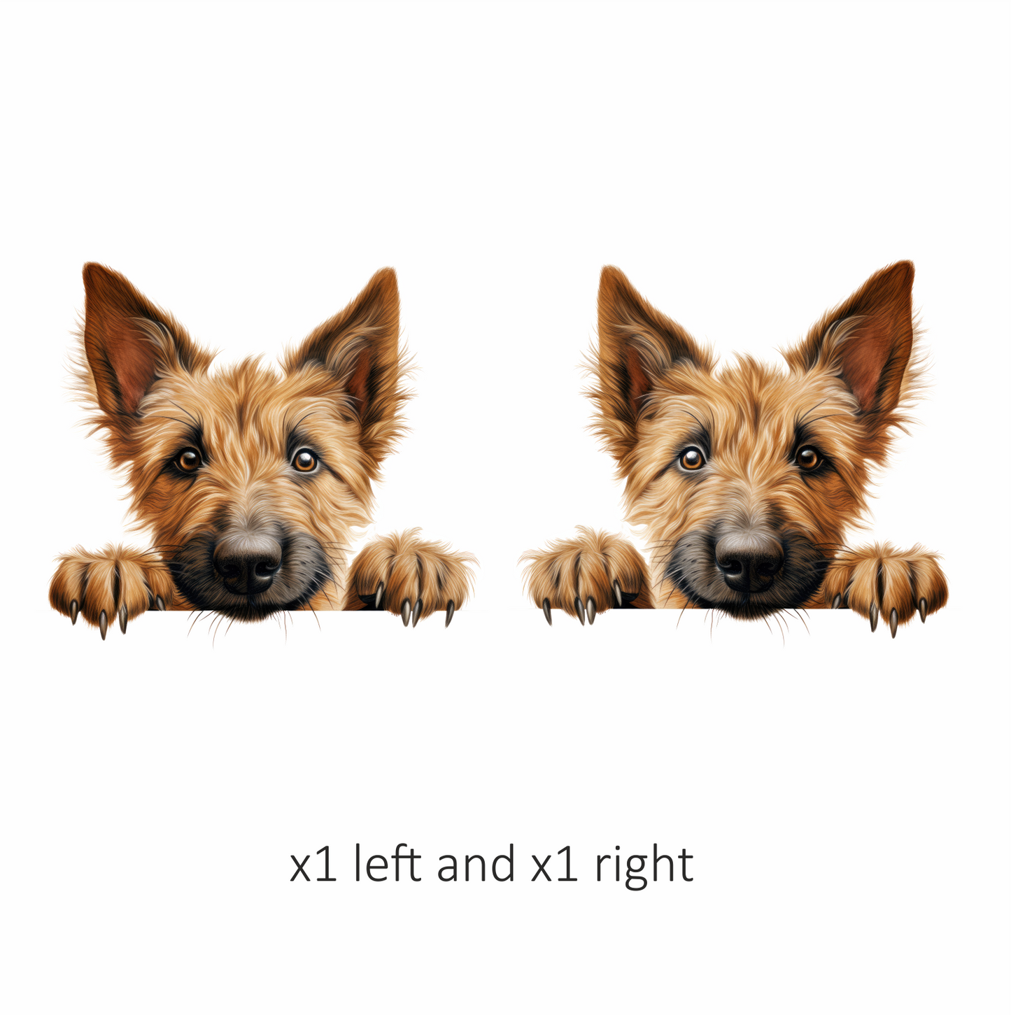 Brown Dog Terrier Face Paws Vinyl Sticker Decal