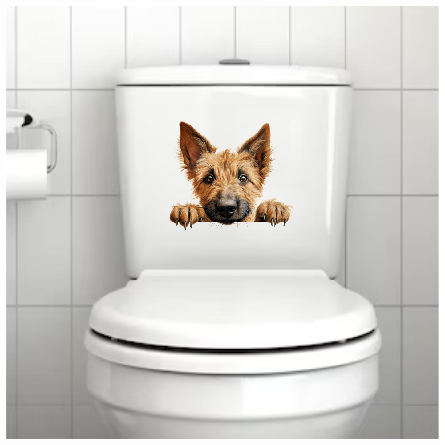 Brown Dog Terrier Face Paws Vinyl Sticker Decal