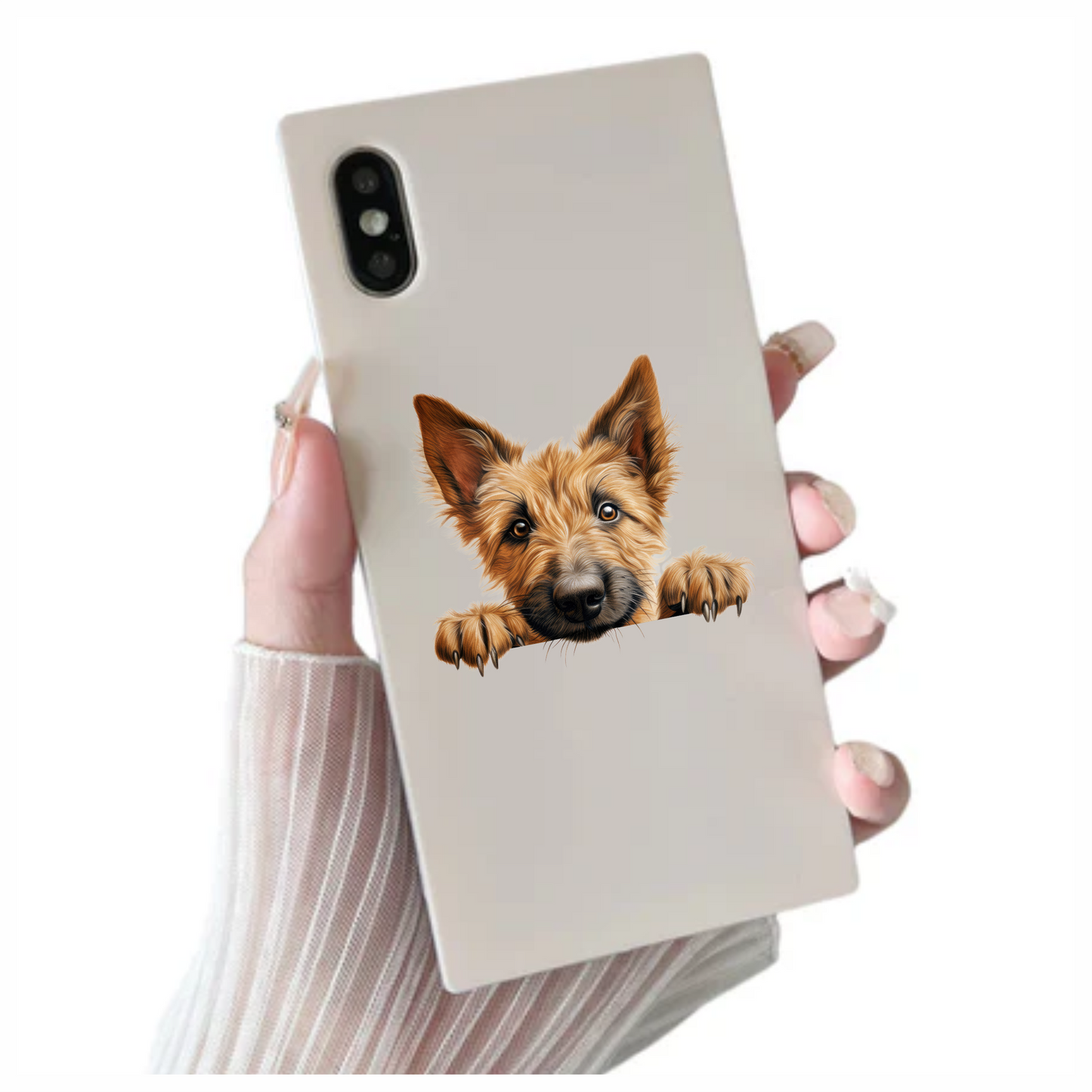 Brown Dog Terrier Face Paws Vinyl Sticker Decal