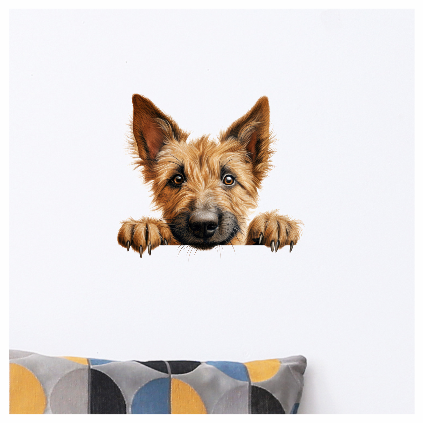 Brown Dog Terrier Face Paws Vinyl Sticker Decal