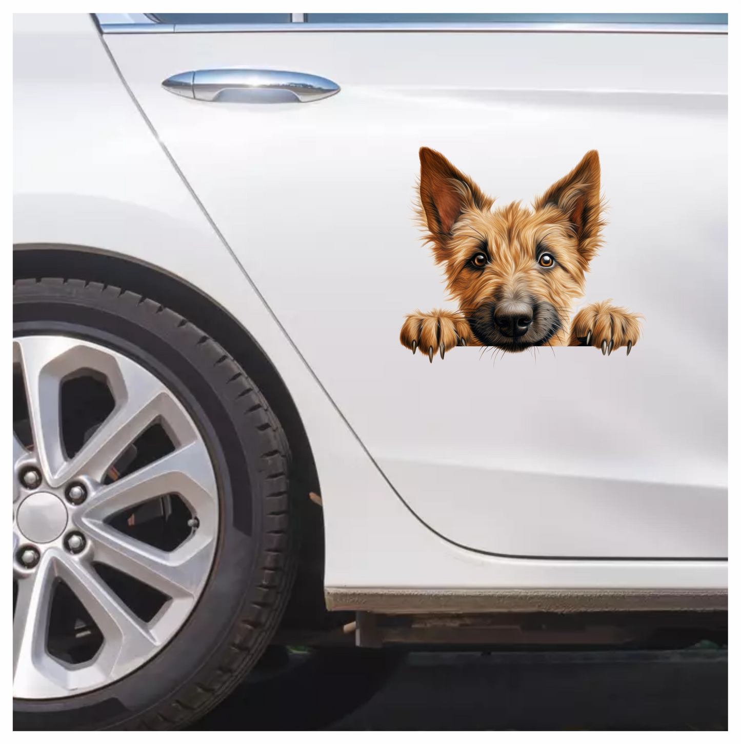 Brown Dog Terrier Face Paws Vinyl Sticker Decal