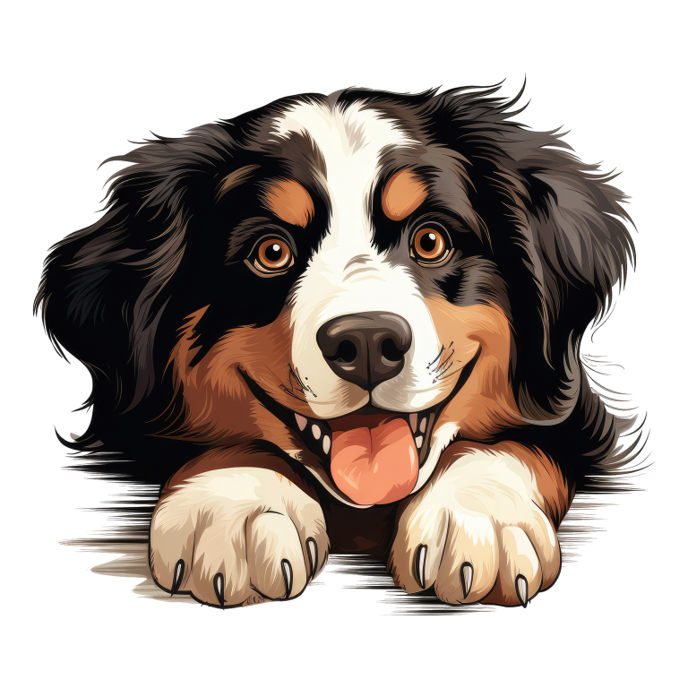Black Brown White Dog Bernese Vinyl Sticker Decal