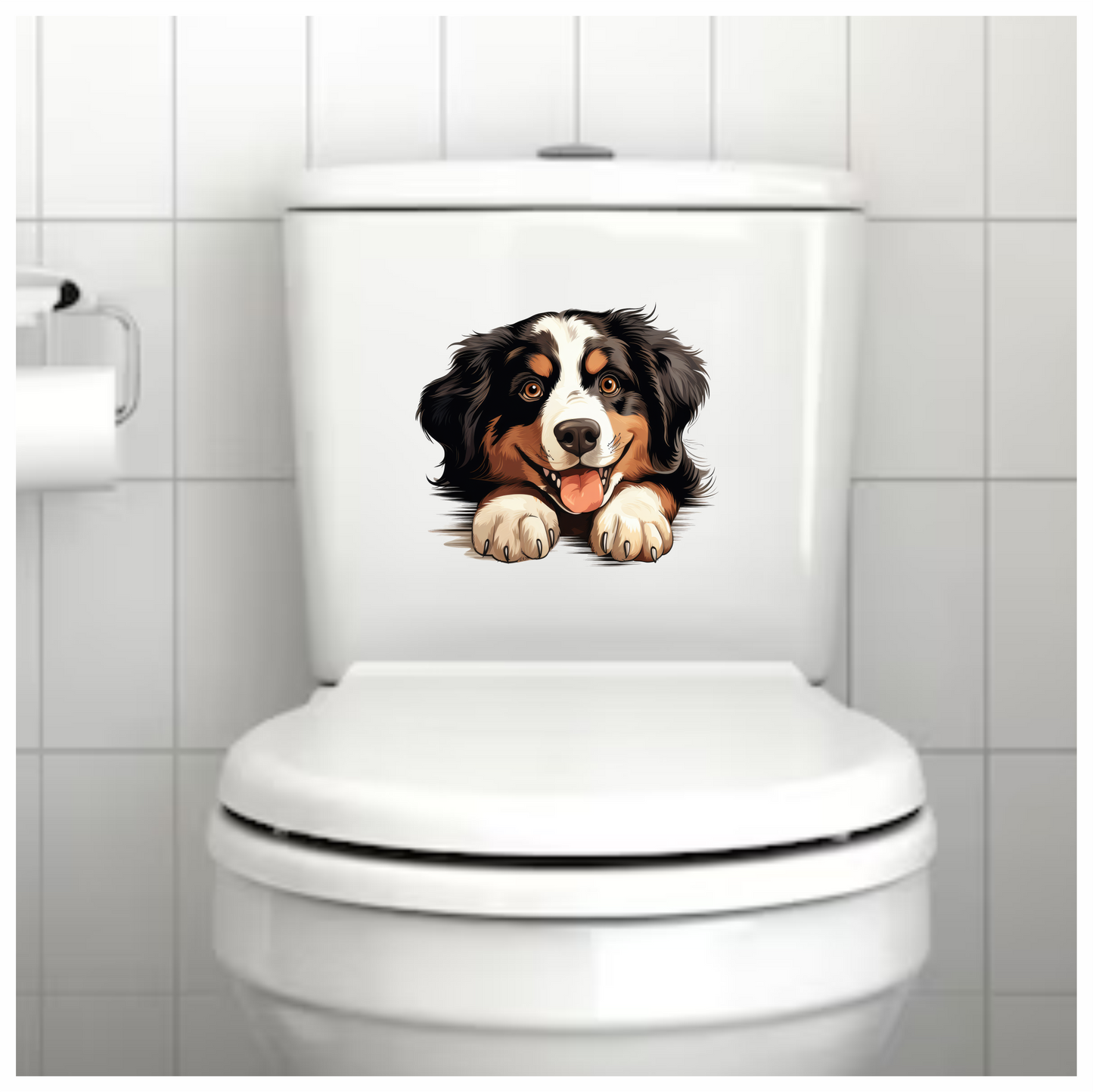 Black Brown White Dog Bernese Vinyl Sticker Decal