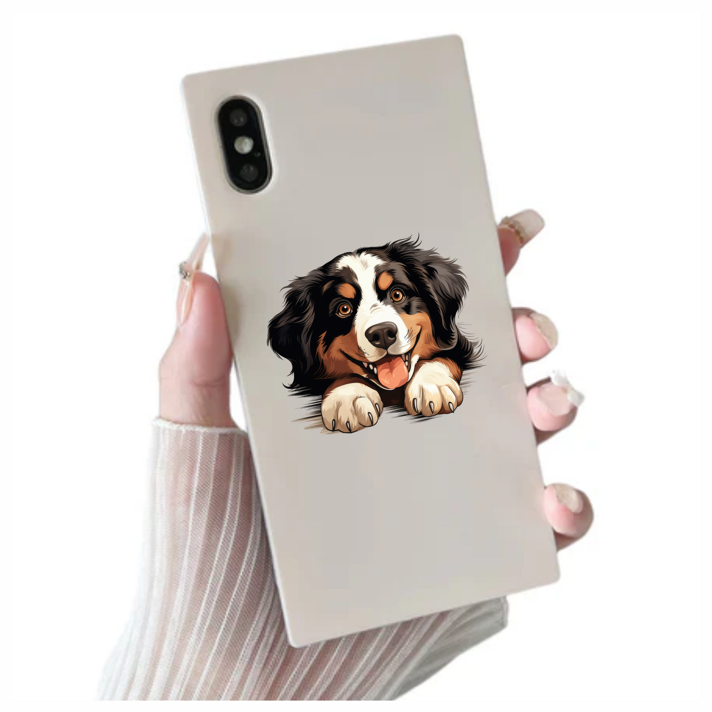 Black Brown White Dog Bernese Vinyl Sticker Decal