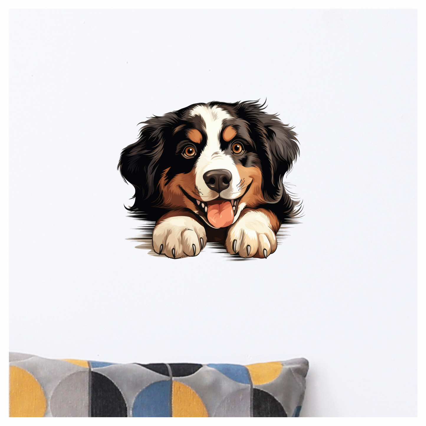 Black Brown White Dog Bernese Vinyl Sticker Decal