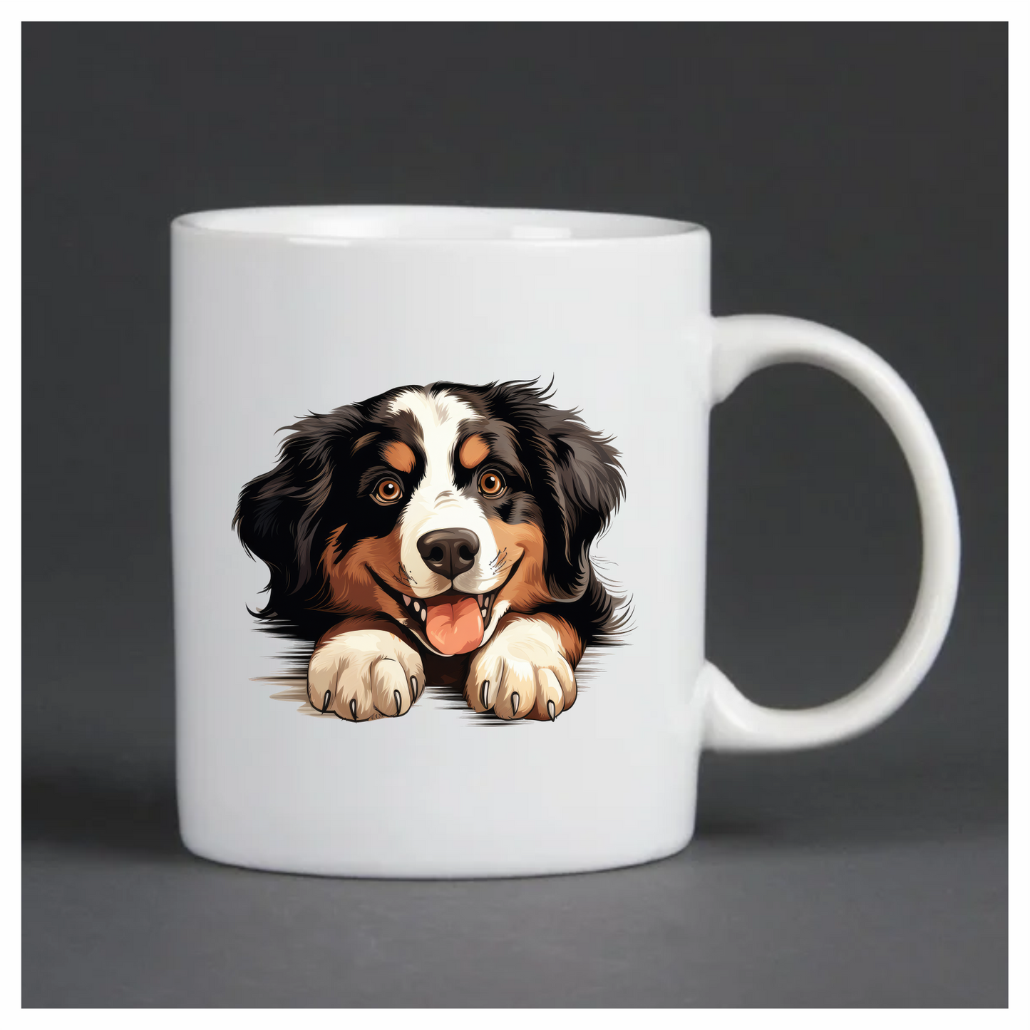 Black Brown White Dog Bernese Vinyl Sticker Decal
