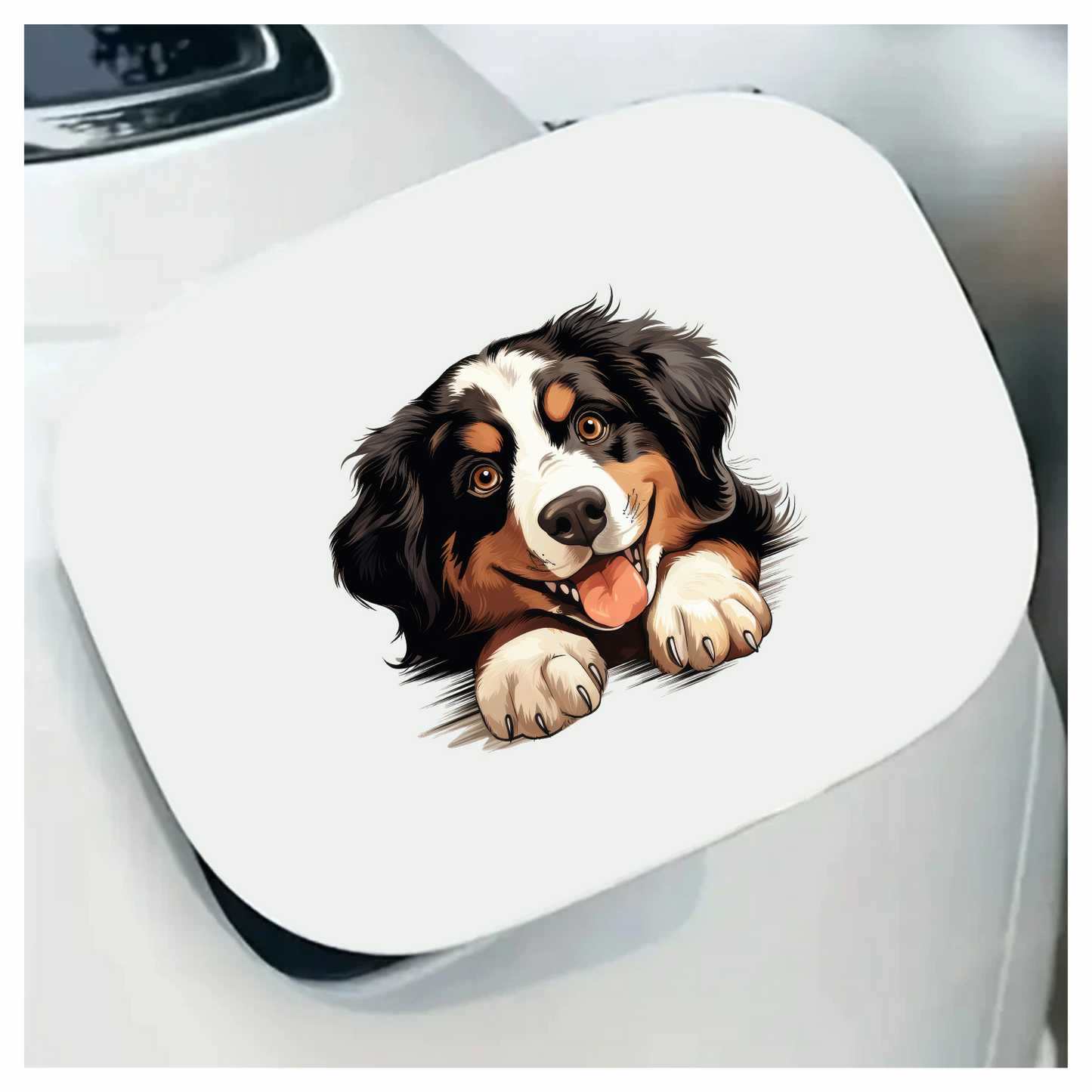 Black Brown White Dog Bernese Vinyl Sticker Decal