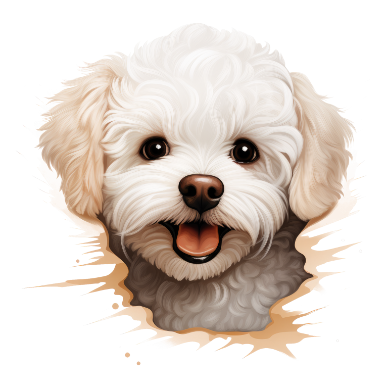 White Fluffy Dog Bichon Frise Happy Vinyl Sticker Decal