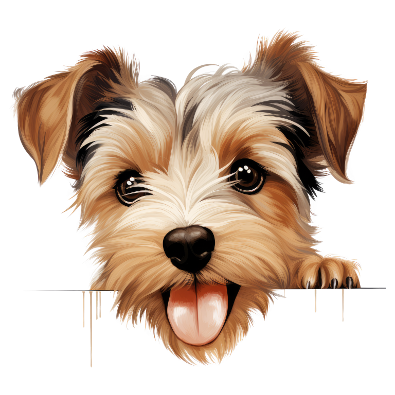 Brown White Dog Yorkshire Terrier Tongue Vinyl Sticker Decal
