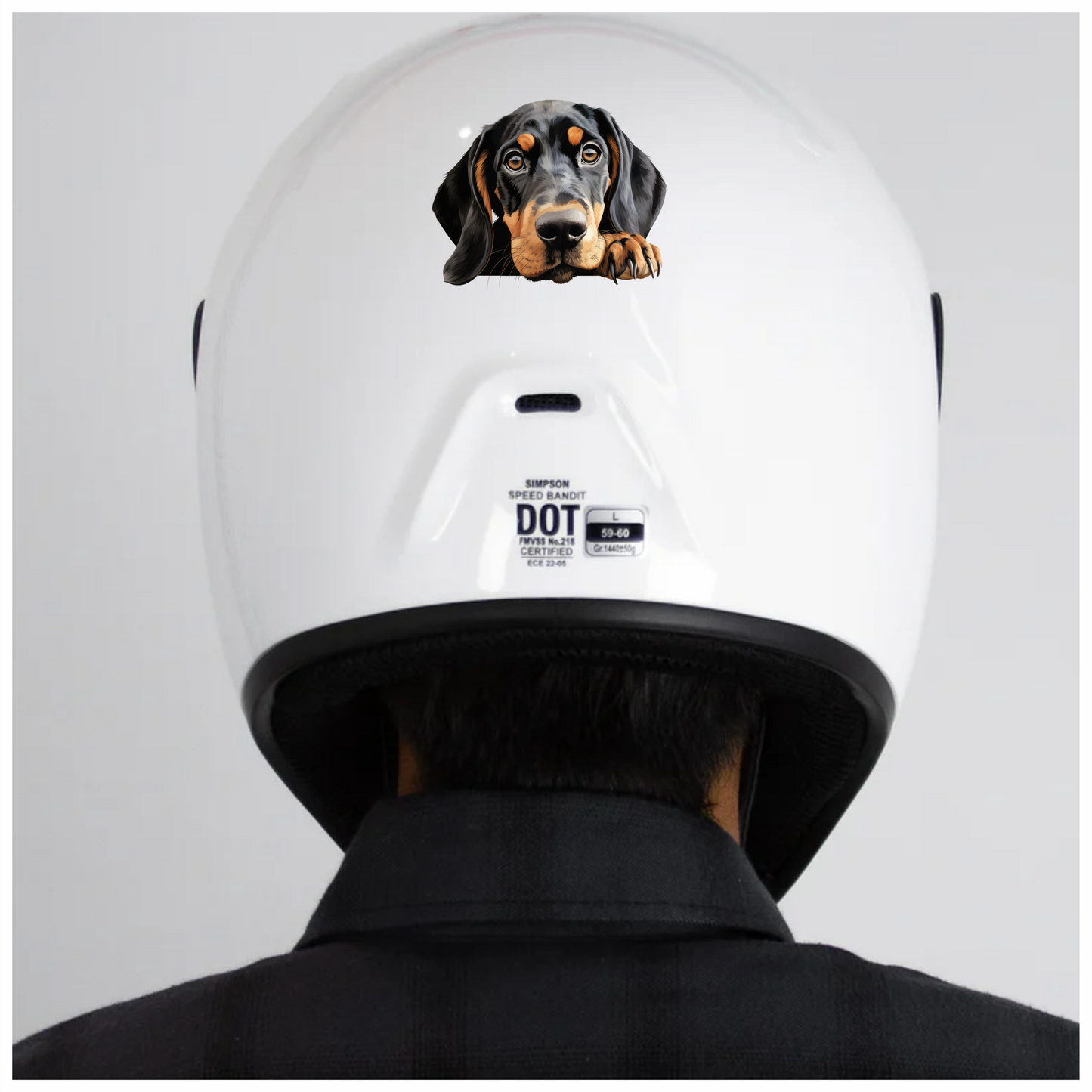 Black Brown Dog Hound Sad Vinyl Sticker Deca