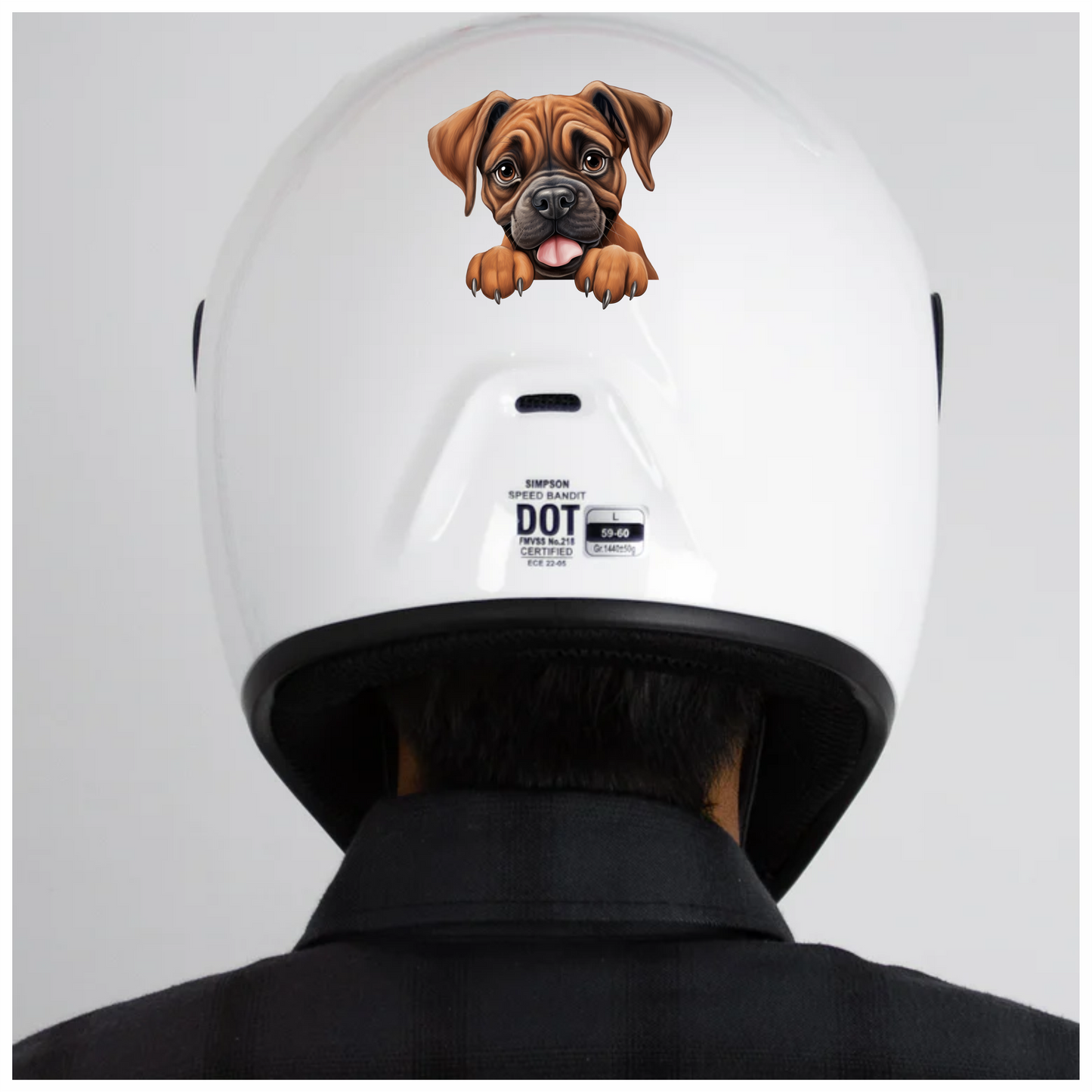 Brown Dog Boxer Puppy Cute Tongue Vinyl Sticker Decal