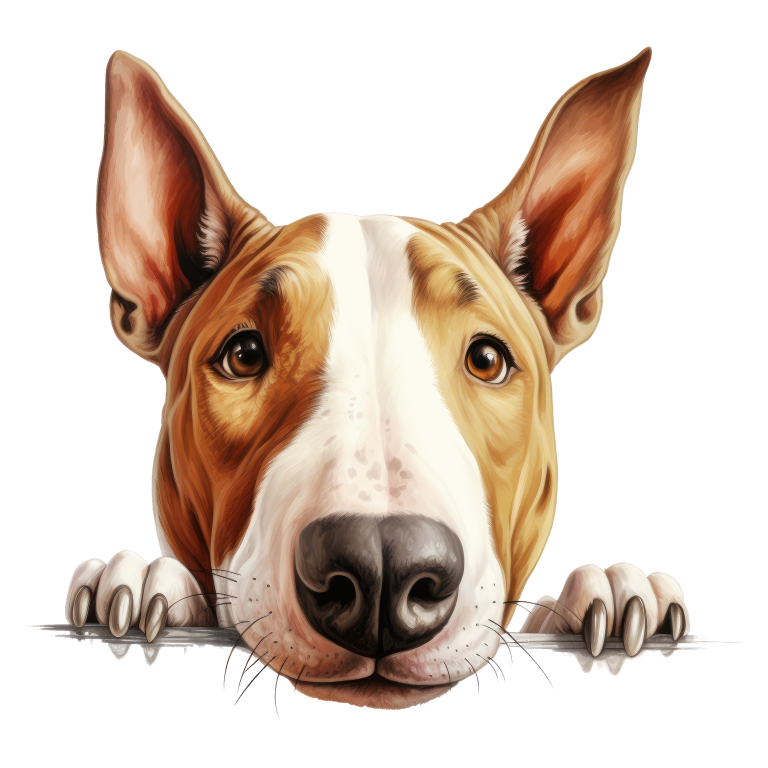 Brown White Dog Bullterrier Face Vinyl Sticker Decal