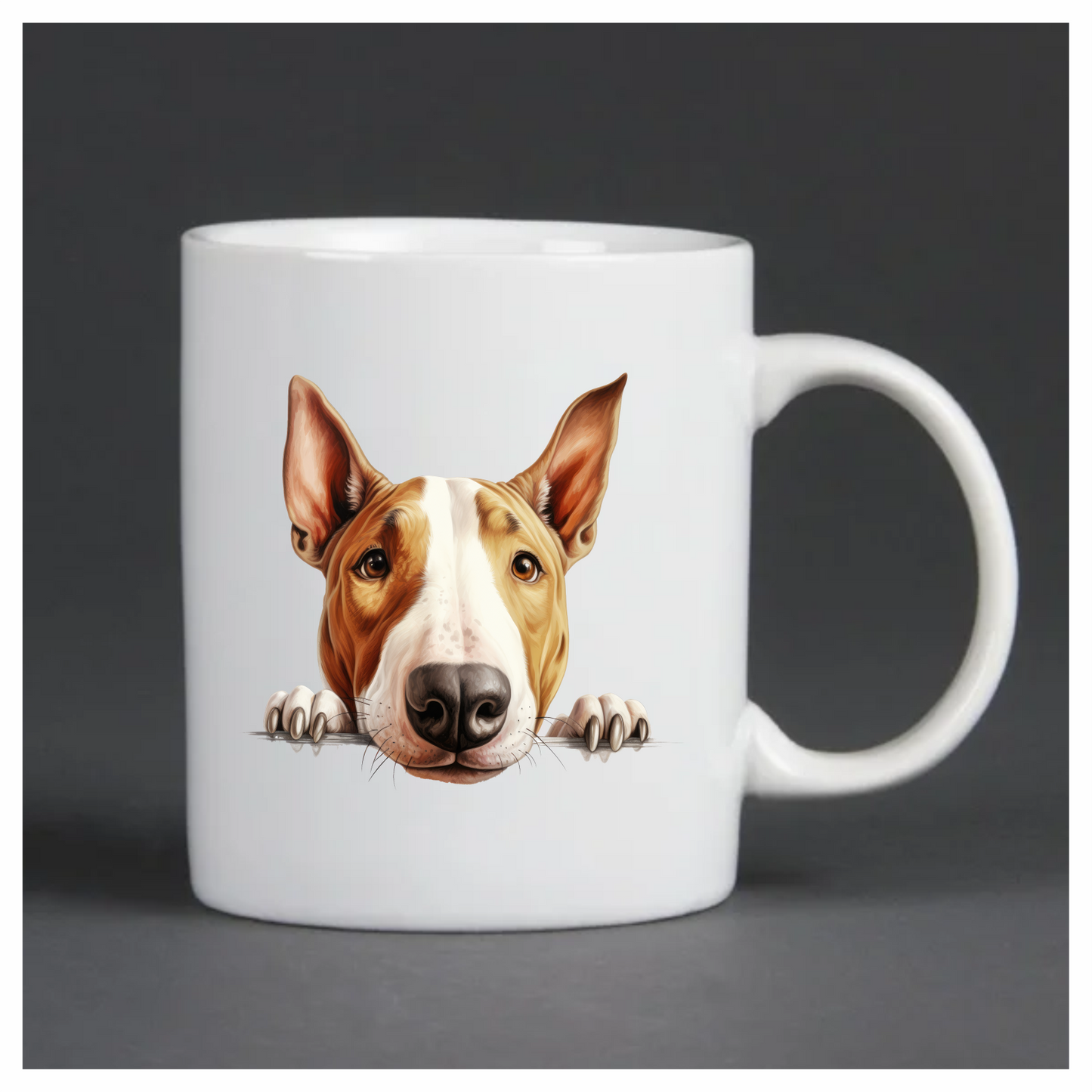 Brown White Dog Bullterrier Face Vinyl Sticker Decal