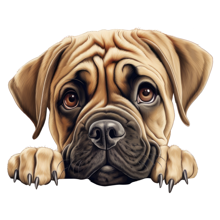 Brown Puppy Dog Mastiff Cute Vinyl Sticker Decal
