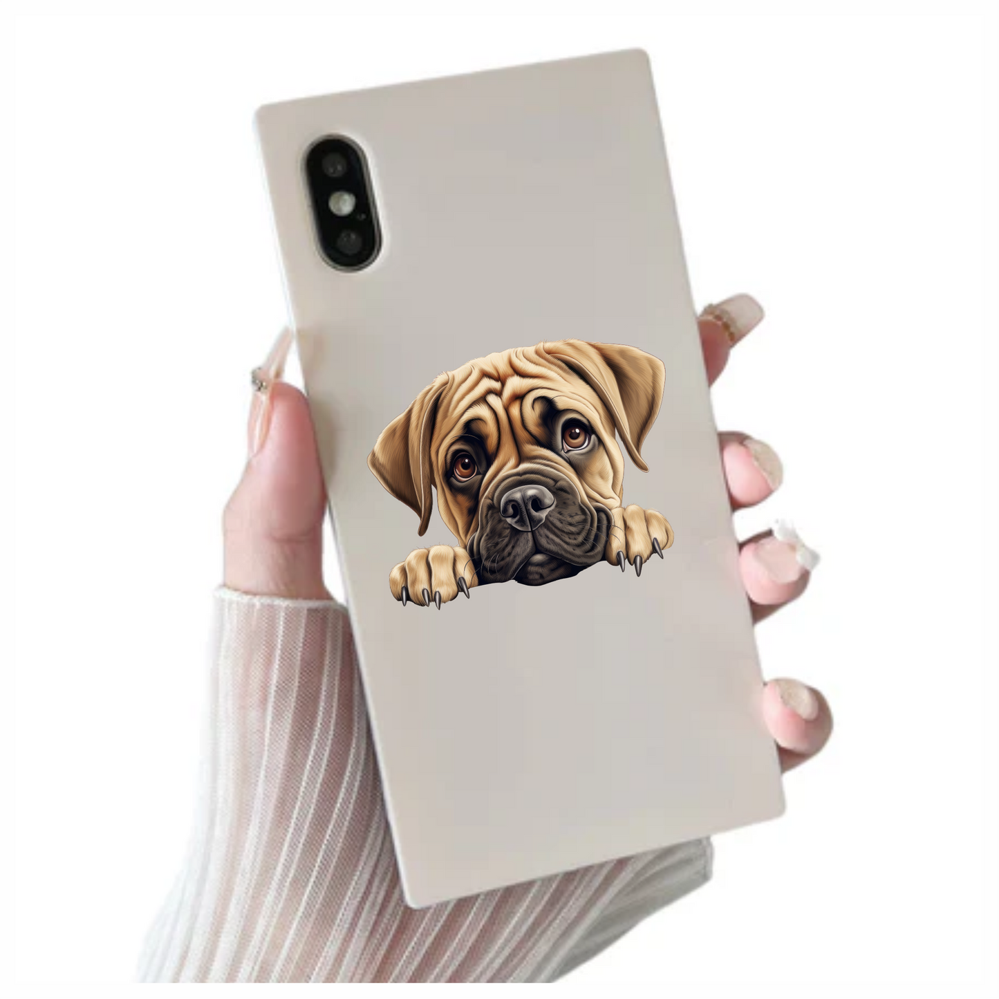 Brown Puppy Dog Mastiff Cute Vinyl Sticker Decal