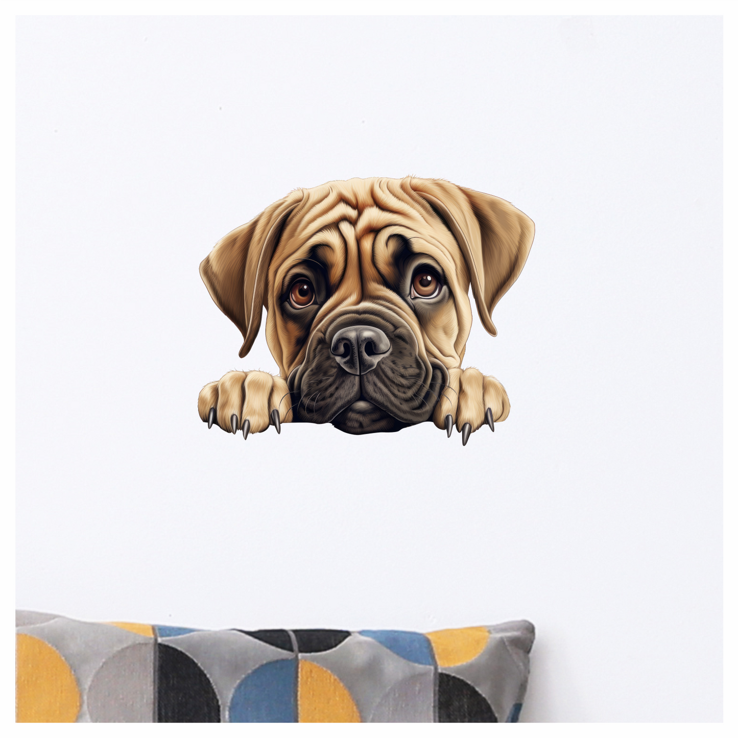 Brown Puppy Dog Mastiff Cute Vinyl Sticker Decal