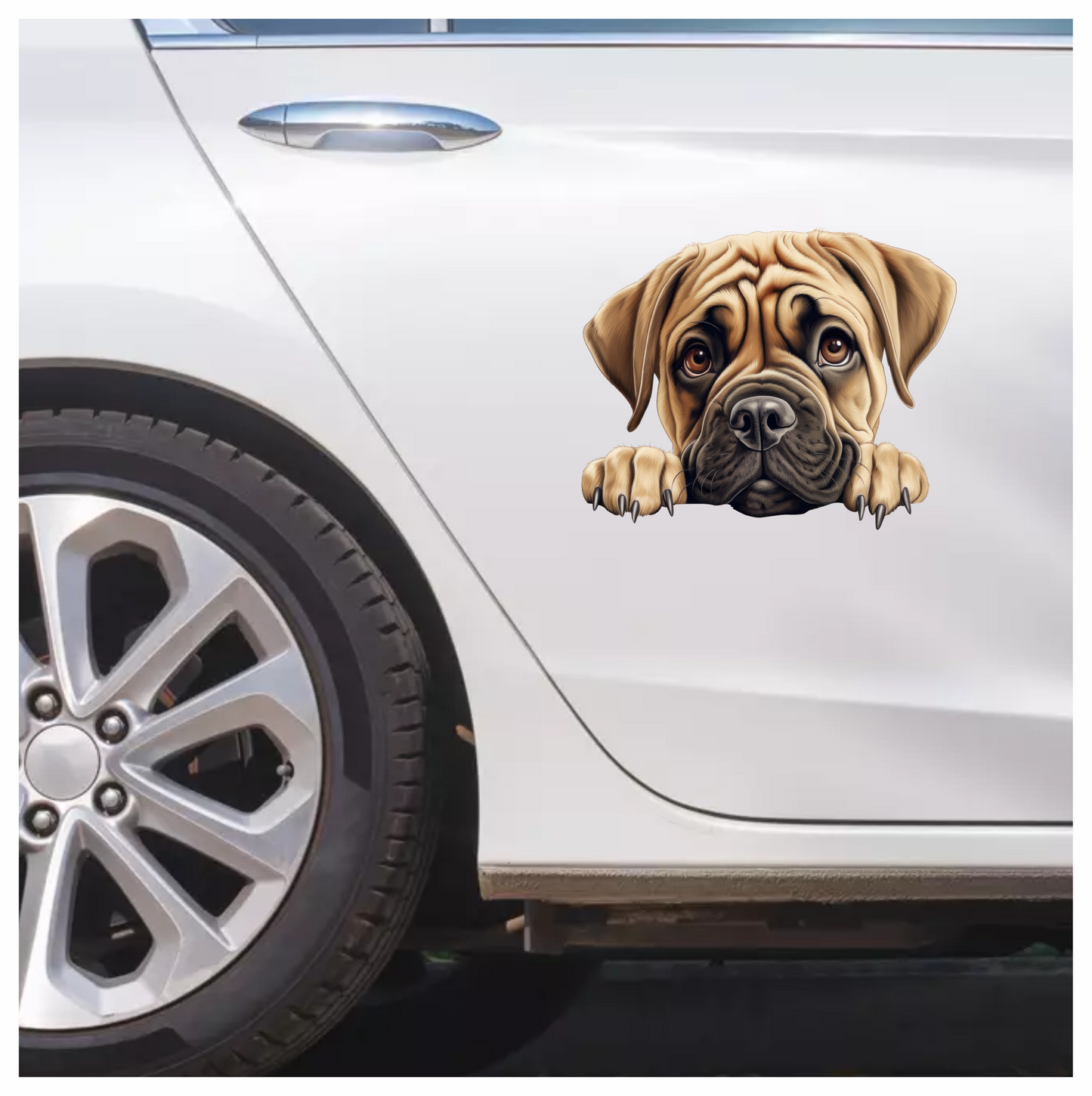 Brown Puppy Dog Mastiff Cute Vinyl Sticker Decal